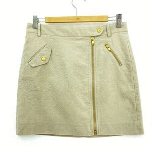 J. Crew Beige Zip Detailed Linen Skirt